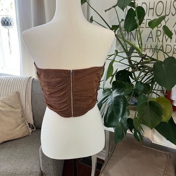 Brown Corset with Mesh Overlay - Picture 3 of 3